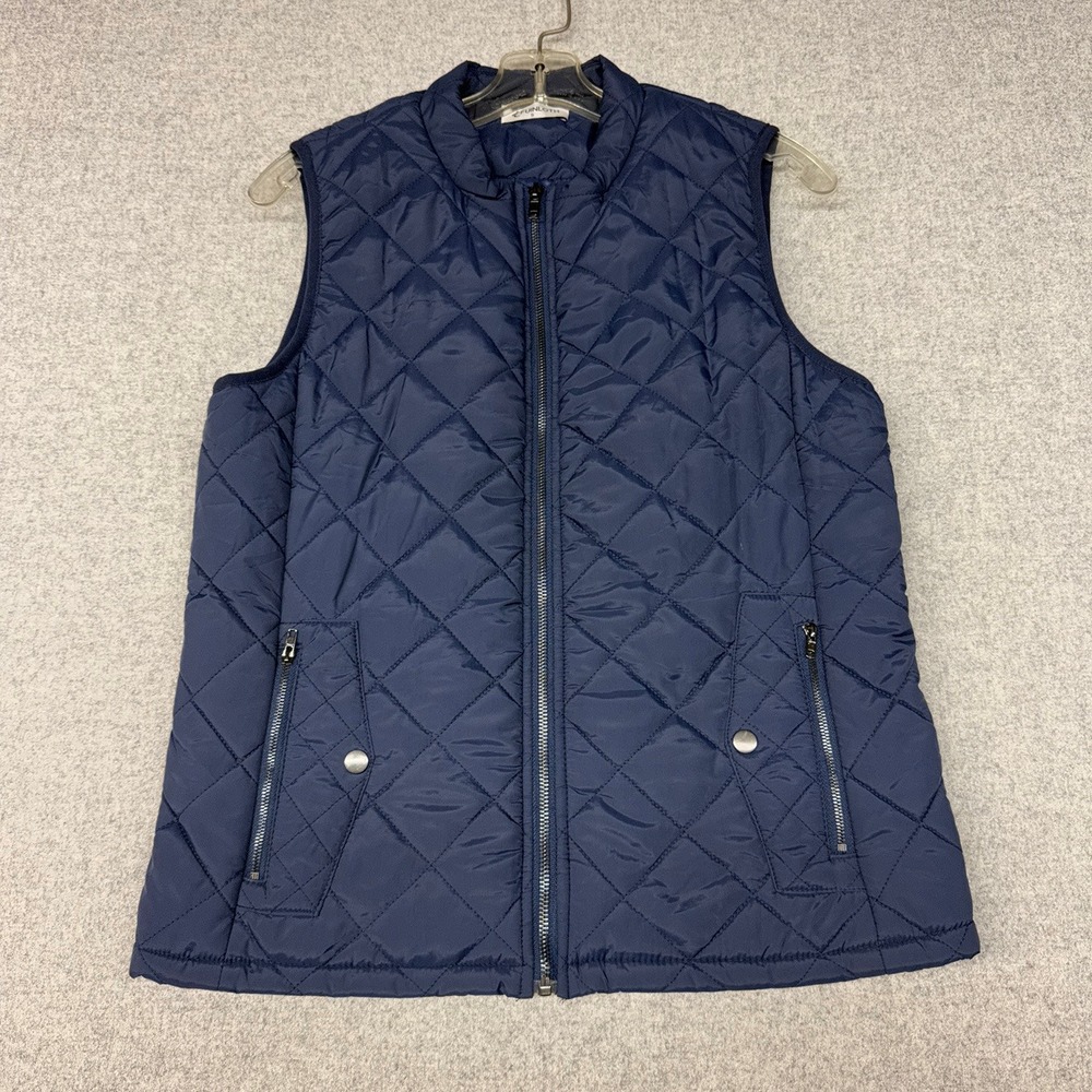 Fuinloth | Quilted Vest | Size S | Navy Blue | Full Zip Lightweight Pockets 3042